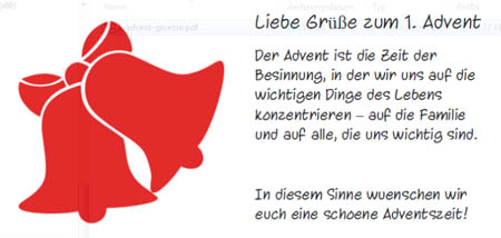 Grüße zum 1. Advent als Karte
