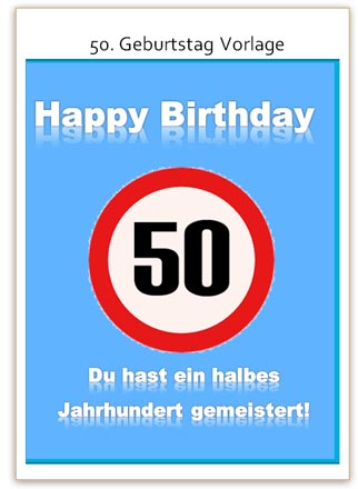 Witzige Karte Zum 50 Geburtstag Als Vorlage Zum Ausdrucken