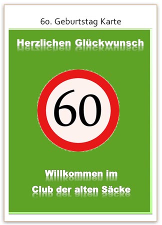 Vorlage F R Eine Lustige Karte Zum 60 Geburtstag