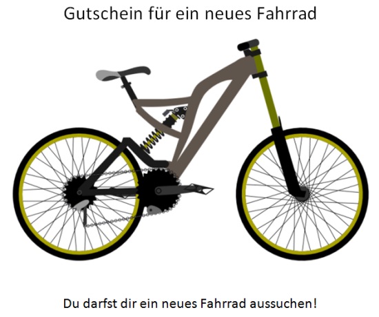 Gutschein fr ein neues Fahrrad Fahrradgutschein Vorlage