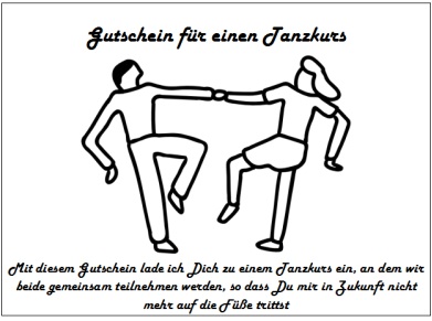 Gutschein zum Tanzen Vorlage