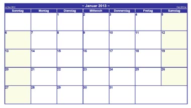 Kalender 2013 Querformat