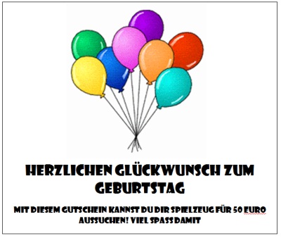 Gutschein zum Kindergeburtstag