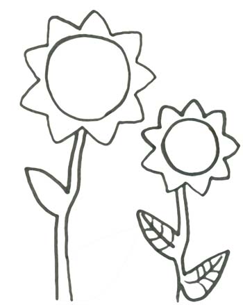 Sonnenblumen Ausmalbild Gratis Malvorlage
