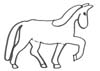 Ausmalbild Pferd - Dressurpferd Malvorlage