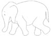 Elefantenmalvorlage - lustiger Elefant zum Ausmalen