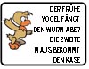 Der frühe Vogel fängt den Wurm - lustiges Schild
