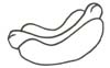 Hotdog Malvorlage - Ausmalbild W�rstchen im Br�tchen
