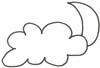 Mond und Wolken Malvorlage - kostenlose Ausmalbild