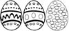 Ostereier Malvorlage - Ausmalbild mit Ostereiern zu Ostern