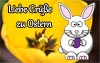 Ostergrüße mit Osterhasen als Vordruck für eine Karte zu Ostern