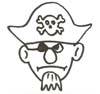 Piraten Malvorlage- Ausmalbild Piraten Kapitän
