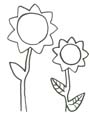 Sonnenblumen Ausmalbild - gratis Malvorlage